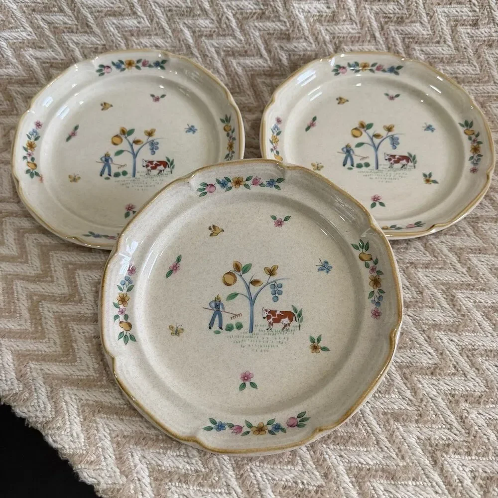 Vintage International China Stoneware HEARTLAND Set of 3 Salad Plates - Picture 1 of 5